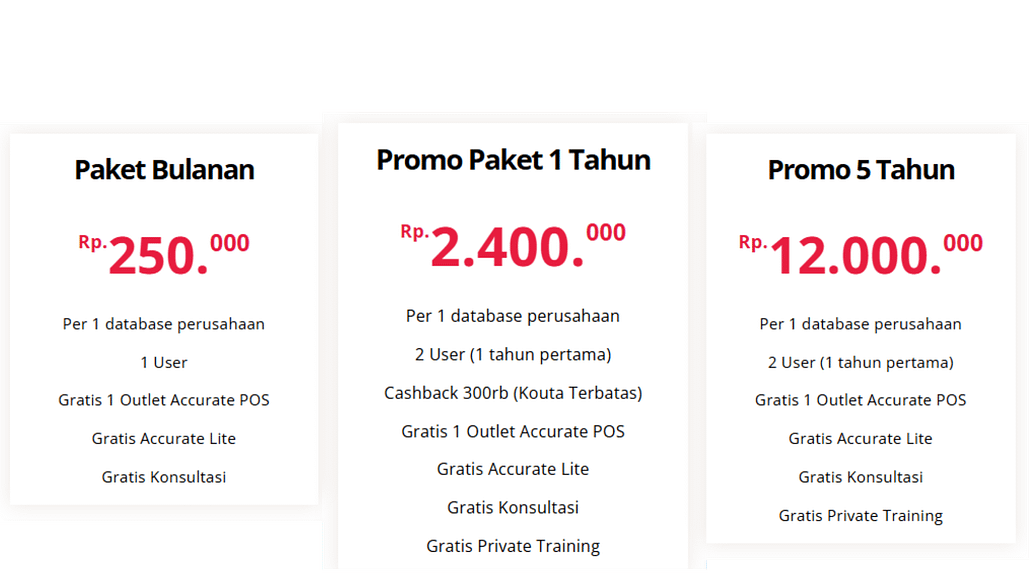 Harga Promo Accurate Online